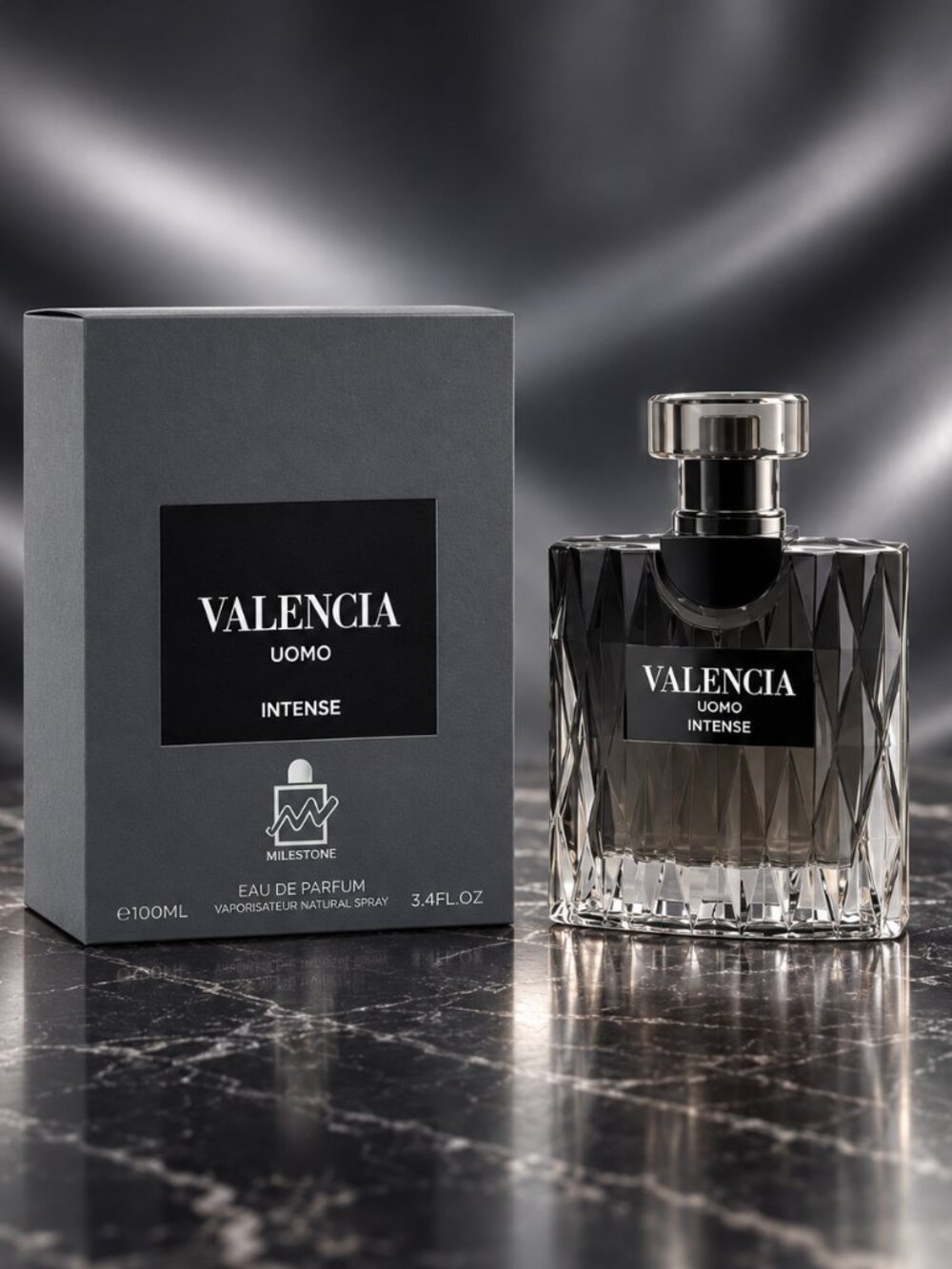 Milestone Valencia Uomo Intense EDP for Men 3.4 oz / 100ml